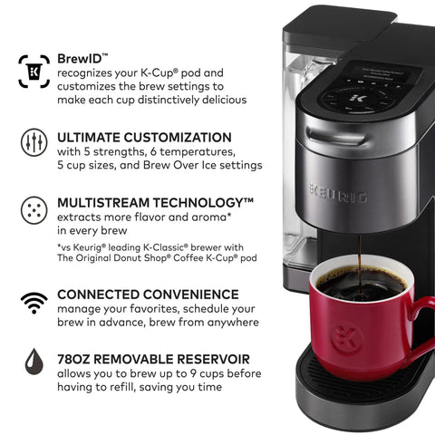 Smart No Fuss Coffee Maker With BrewID And MultiStream Technology For Custom K Cup Pod Brews 78 Oz Water Reservoir in use