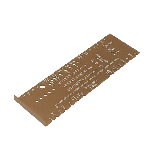 Marksman Conduit Spacer No Math Layout Tool for Precise Wiring Spacing in anodized aluminum with laser etched markings.