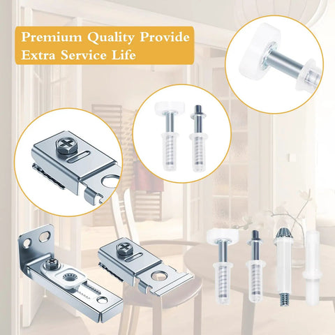 2-Pack Bifold Door Hardware Repair Kit For Closet And Pocket Doors, Includes pivots, brackets, guide wheels and spring pins
