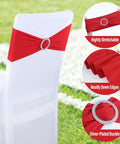 Red Spandex Chair Sashes 30 Pack Premium Stretch Bows With Buckle Slider Universal Elastic Chair Bands for wedding banquet decoration