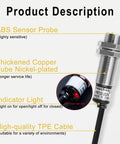 Inductive Proximity Sensor Switch M12 Cylindrical 2mm Sensing, DC 12 To 24V, 3-Wire NPN Normally Open, PR12-2DN, Shielded Flush Mount, CE Certified Industrial Grade Sensor, nickel-plated M12 probe with cable