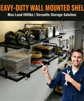 Heavy Duty Garage Wall Shelves 46 Inch By 12 Inch Floating Shelves Wall Mounted With 190 Lb Load Capacity Black Storage Rack
