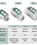 Electronic Digital Turbine Flow Meter For Liquids 60 To 500 Liters Per Minute About 1 Percent Accurate Aluminum Alloy Body 2 Inch Threaded Inlet