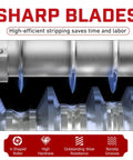 Detail of sharp blades on Heavy Duty Automatic Electric Wire Stripper Machine With 700W Motor And 11 Channels for precise stripping.