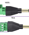 1/4 Inch TRS Audio Screw Terminal Block Adapter, 6.35mm Male to 3 Pin Female, showing dimensions 8 cm x 2.1 cm