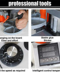 Portable Wood Edge Bander For Straight And Curved Edges with adjustable controls and glue sealing features up close.