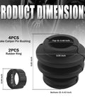 Four Piece Rubber Brake Caliper Pin Bushings Kit With O Ring Dustproof Slide Pins Compatible dimensions