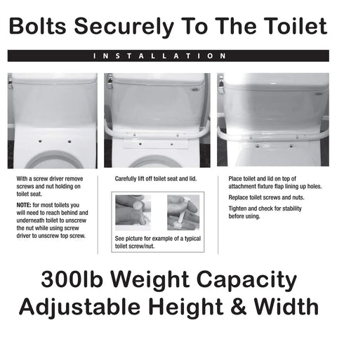 Adjustable And Detachable Toilet Safety Frame With Easy Grip Handles For Elderly And Disabled Use installation guide instructions