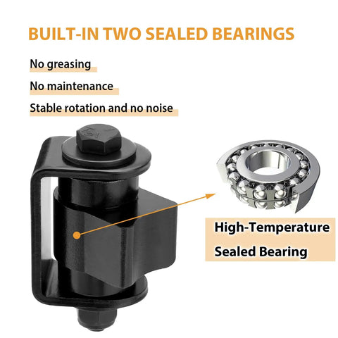 Heavy Duty Weld On Gate Hinges 4 Pack with sealed bearings designed for quiet operation and no maintenance.