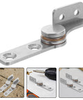 2 Pack 304 Stainless Steel Damping Friction Hinge Set With Positioning Stop for Cabinets and Equipment, L Shaped Phi16 2.0 Nm Torque