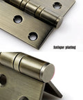 Beefy 4 Inch Stainless Steel Flat Door Hinges For Interior And Security Doors Anti Theft Ready Bronze
