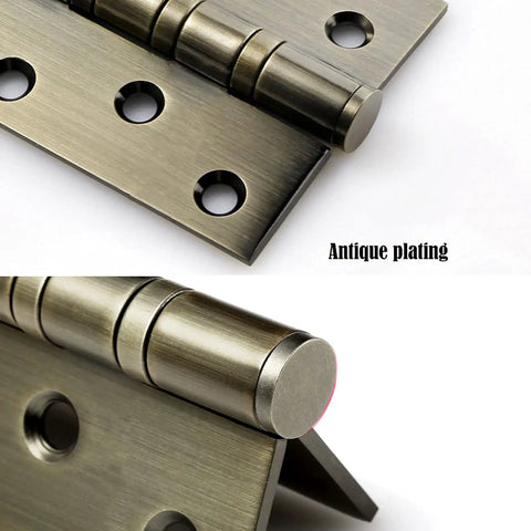 Beefy 4 Inch Stainless Steel Flat Door Hinges For Interior And Security Doors Anti Theft Ready Bronze