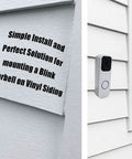 Vinyl Siding Mount For Blink Doorbell Angled Wedge Mount For Blink Video Doorbell Black Fits 4 Inch Vinyl Siding shown installed