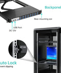 Level Up Your Data Center Game With This Top Shelf 19 Inch LCD KVM Console showing backpanel with USB port and auto lock feature.