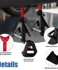 FITHOIST 6 Ton jack stands, black with red posts, double-pin locking, pair