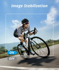 Cyclist captured using Brave 4 Pro Action Camera Bundle With Waterproof Floating Grip And Accessory Kit Gear Up For 4K30 Video And 20MP Photos With Electronic Image Stabilization 131 Feet Underwater Depth 5X Zoom Dual Touch Screens WiFi Remote Helmet Carry Bag