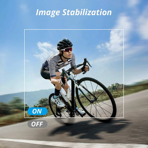 Cyclist captured using Brave 4 Pro Action Camera Bundle With Waterproof Floating Grip And Accessory Kit Gear Up For 4K30 Video And 20MP Photos With Electronic Image Stabilization 131 Feet Underwater Depth 5X Zoom Dual Touch Screens WiFi Remote Helmet Carry Bag