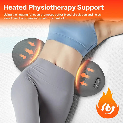 Sudahia 3in1 Electric Back Massager With Heat Vibration And Traction Lumbar Support Pillow For Bed And Chair Triple Fusion Cushion For Daily Back Comfort And Relaxation Dark Gray Ergonomic Design on lower back