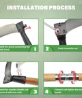 Installation process for the Solid Wood Long Handle Weeding Sickle With A 32 Centimeter Extended Blade Three Section Adjustable Length Heavy Duty Gardening Tool For Yard And Garden Field And Ditch Effortless Weed And Brush Clearing.
