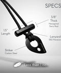 Close-up of Fire Starter Necklace With Hex Ferro Rod Striker And Paracord Lanyard Up To Twelve Thousand Strikes waterproof kit