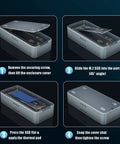 Hella Fast Eighty Gbps M Two Nvme Ssd Enclosure Compatible With Thunderbolt Three And Usb Four showing M.2 SSD installation steps.