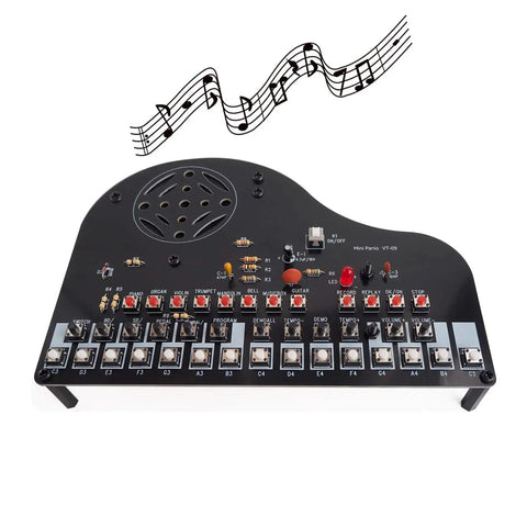 Do It Yourself Hands On Piano Soldering Project Kit For Electronics Practice And STEM Gift With Multiple Sound Effects Front View