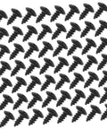 100 Piece Mini Machine Screws For Furniture Repair And DIY Projects Rock Solid Tiny Fasteners arranged in a grid on a white background.