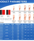 150Pcs Copper Wire Lugs Battery Cable Ends Kit With Heat Shrink Set displayed in product parameters image
