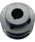 Double Groove V Belt Pulley 2.75 Inch OD With 7/8 Inch Bore Cast Iron, Heavy Duty AK Style, Fixed Bore V Belt Sheave Fits A, 3L, And 4L Belts, Balanced, Standard Keyseat, Classic V Belt Pulley front view