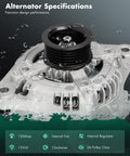 Alternator Replacement For Hyundai Sonata 2015 2019 Santa Fe 2019 2020 Kia Optima 2016 12V 150 Amp CW S6 Pulley detailed view