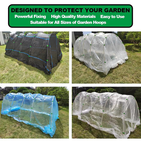 Heavy Duty Greenhouse Clamps For Three Quarters To One Inch PVC Pipe, Secure Hoops And Frames For Grow Tunnels, Plant Support Stakes, And Fixing Plant Covers With Garden Plastic Sheeting, Netting And Row Covers