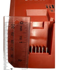 Close-up of C 4/12 50 Battery Charger for Cordless Systems 110V Black with size ruler showing measurements.
