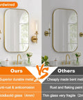 Modern Brushed Gold Wall Sconces Set Of Two With Clear Glass Hardwired Adjustable Up Or Down Vanity Light Fixture For Bathroom Smooth Vibe Upgrade comparison with mirror.