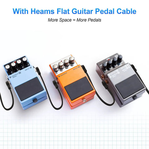 Six Pack 6 Inch Right Angle Flat Guitar Patch Cables Space Saving Low Profile Pedalboard Cables Noise Free Durable Flexible