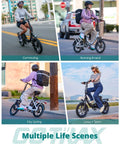 S4 16 Inch Folding Electric Bike For Adults And Teens With 350W Brushless Motor Peak 500W, commuter folding e-bike in city scenes