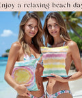 Two Pack Wet Dry Bags With Handles For Swimwear Travel Beach Pool Diapers Gym Clothes Toiletries And Makeup Spacious 10.2 By 12.6 Inches Lightweight Durable Eucalyptus Palm Leaves Print Ready For On The Go