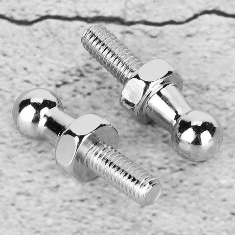 Two Pack CNC Aluminum Ball Stud Bolt 8mm Ball Stud For Gas Struts Bonnet Lifters Beefed Up Wear Resistant Stable Performance M6 Thread Easy Install Replacement, shown on a textured surface.