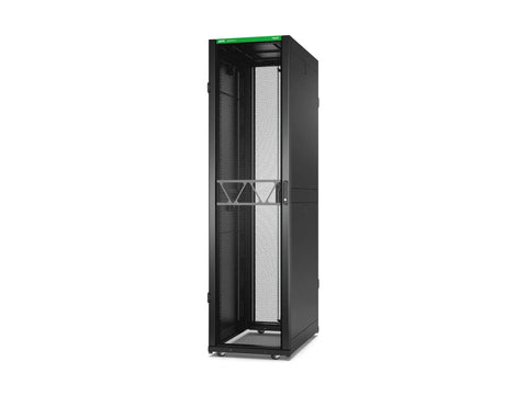 Rock Solid Floor Standing Server Rack Cabinet 48U Network Enclosure With Side Panels Black 19 Inch Standard Space side view