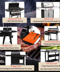 Silicone Griddle And Grill Mat With Drip Pad for Grill and Kitchen, surrounded by Blackstone, Weber, Traeger, Pit Boss, and Flat Top grills.
