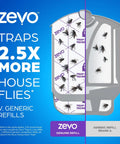Straight Up Ruthless Flying Insect Trap Refill Cartridges For Fruit Flies And Gnats Total Plug In Pest Control Solution With Blue UV Lure 4 Count showing comparison of Zevo and generic refills.