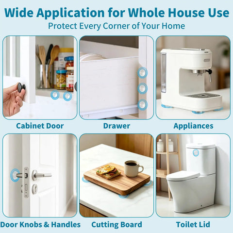 Smooth Operator Premium Cabinet Bumpers Self Adhesive Silicone Pads For Quiet Doors And Kitchen Drawers Furniture Protectors Anti Collision Guards 127 Piece Set in various home applications