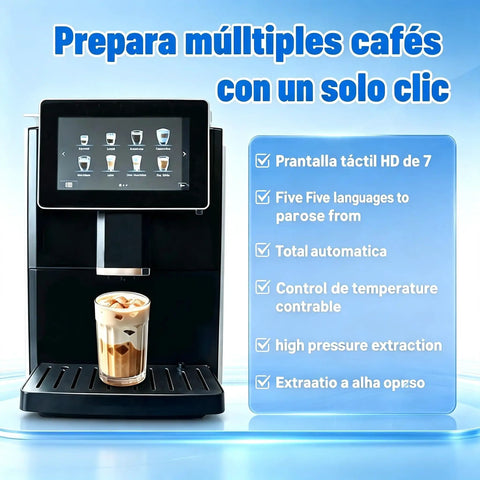 Solid Espresso Machine With Built In Grinder And Fast Milk Frother Featuring A Seven Inch Touch Screen 20 Bar Pressure And Independent Temperature Control For Killer Cappuccino Lattes And Cold Brew Coffee Hits with display and iced coffee.