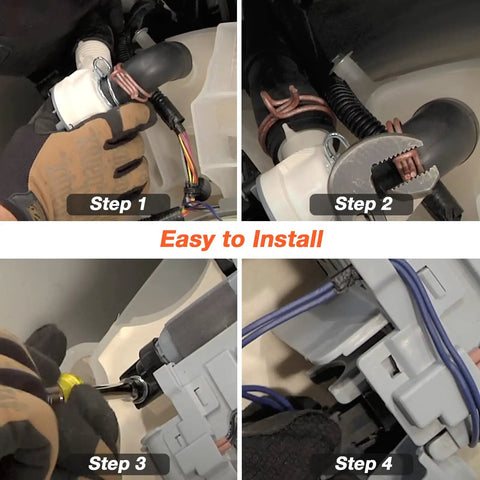 Step-by-step installation of 2026 Upgraded Washer Drain Pump Replacement W10536347 W10155921 W10049390 with screws.