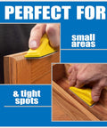Sanding Mouse And Detail Sander Kit With Quick Change Paper in use on wooden corners for precision sanding in tight spots.