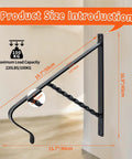 Straight Up Premium Wrought Iron Handrail For One Or Two Steps With Dead Simple Wall Mount Stair Grip Lever Featuring Knockout Strength And Slick Leaf Design For Outdoor Porch Step Support Daily, 19.7 x 16.9 x 1.6 inch dimensions with maximum load of 220LBS.