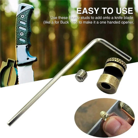 10 Piece Thumb Stud Kit For 110 Folding Knives With Wrench, Thumb Stud Replacement Parts on a knife blade, camping gear