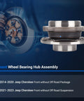 Front Wheel Hub And Bearing Assembly For 2014 To 2023 Jeep Cherokee Without Off Road Suspension With ABS System Replaces 513349