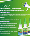 CA glue bottles, three 20 g bottles with green caps and INSOIA labels