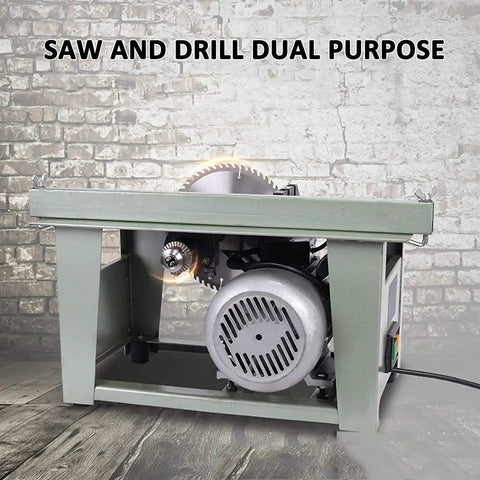 Portable Benchtop Table Saw With Killer 1200W All Copper Motor Cuts Through Wood And Metal Like Butter Belt Drive multi-angle setup.