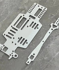 Metal RC Car Chassis Frame Upgrade Kit For Mini Q 1 To 28 Scale With Multi Wheelbase Bottom Plate on gray surface